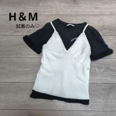 ​【未使用級】H&M バックリボン リブキャミ ビスチェ M ★ZARAおまけ付のサムネイル