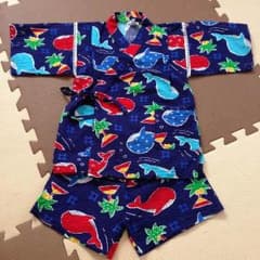 クジラ柄が可愛い甚平110のサムネイル