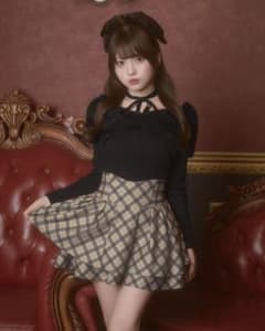 オリジナルチェック柄美脚スカート　Mサイズのサムネイル