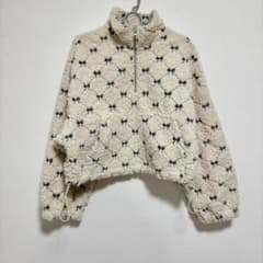 Alley by w closet リボン柄 ハーフジップ ボアプルオーバーのサムネイル