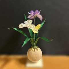 【新品】子どもの日用 花飾り　あやめ　菖蒲 五月飾り　五月人形　花菖蒲のサムネイル
