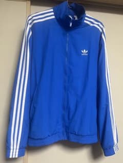 adidas 青 ジャージジャケット トラックジャケット ブルー　Lサイズのサムネイル