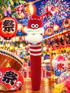 篠笛ケース パクパクモンスター ハンドメイド 篠笛袋のサムネイル