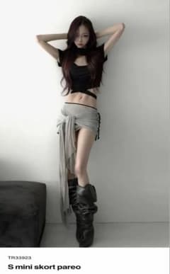 THEREDTHREAD S mini skort pareo グレー 新品 - メルカリ