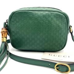 希少色・美品✨GUCCI マイクロシマ ショルダーバッグ カメラバッグ グリーン 希少色・美品✨GUCCI マイクロシマ ショルダーバッグ カメラ