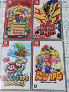 4本セット ペーパーマリオRPG+マリオRPG+ブラザーシップ+ポケモンシールド 4本セット ペーパーマリオRPG+マリオRPG+ブラザーシップ+ポケモン