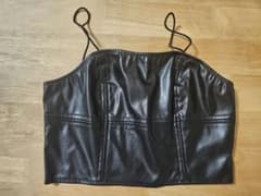 ブラック合成皮革ビスチェのサムネイル