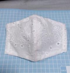 小さめ インナーマスク ペイズリー柄 コットンレース 夏用のサムネイル