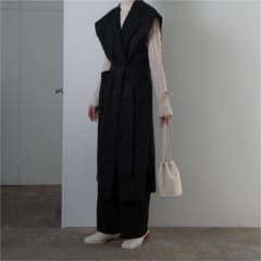 Amiur stand collar long vestのサムネイル
