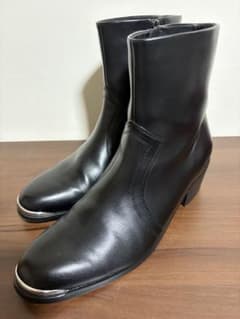 lui's ルイス ヒールブーツ サイドジップ レザー ブラック 黒 42
