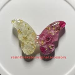 m-52 ハンドメイド レジン ヘアゴム ブローチ ポニーフック