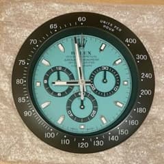 海外販促品 新品 掛け時計 デイトナ ブラック ／ブルー　美しいです！ 海外販促品 新品 ROLEX掛け時計 デイトナ ブラック ／ブルー 美しい