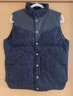 サムライジーンズ　ダウンベスト サムライジーンズ ダウンベスト デニム レザー 15周年 Mサイズ