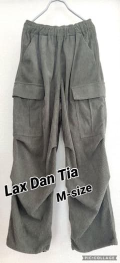 Lax Dan Tia コーデュロイ カーゴパンツ オリーブM