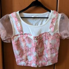 LIZ LISA　半袖ビスチェ風　リボン柄のサムネイル