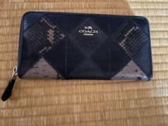 COACH ブラックレザー 長財布のサムネイル