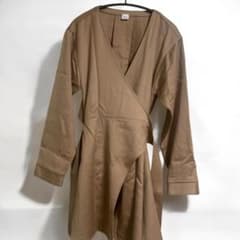 エリン　ELIN ベージュ ウール　Ｖネック　ウエストリボン　チュニック　長袖
