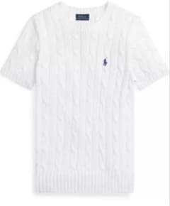 Polo Ralph Lauren ホワイト ケーブルニット 半袖セーターのサムネイル