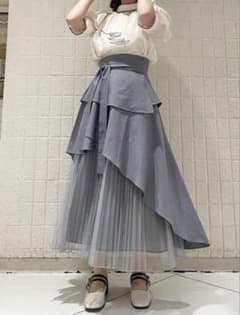 dazzlinアシメティアードプリーツスカート グレーのサムネイル
