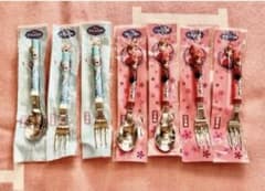 디즈니 아나운서와 눈의 여왕 안나 엘사 스푼 포크 세트