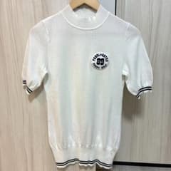 パーリーゲイツ　サマーセーター　M パーリーゲイツ 半袖モックネックニット 白 サマーセーター サイズ1 M