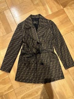 【極美品】Fendi ズッカ柄 総柄 トレンチコート グレー 40 極美品✨入手困難✨FENDI フェンディ ズッカ柄 総柄 トレンチコート L