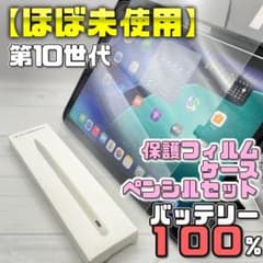 【美品】BT100％ 第10世代 保護フィルム＋ケース＋ペンシルセット 130 美品】BT100％ 第10世代 保護フィルム＋ケース＋純正ペンシル130