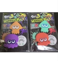Splatoon 3 Hair Clips, Set of 2 (Orange & Purple, etc.)
