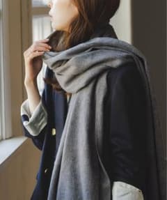 【新品未使用】NOBLE オリジナルカシミヤストール グレーのサムネイル