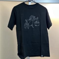 ベトナムTシャツ　猫のイラスト Tシャツ ブラックのサムネイル