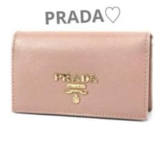 PRADA サフィアーノ 本革 レザー カードケース 名刺入れ ピンク - メルカリ