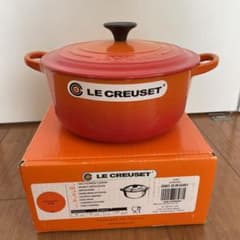 ル・クルーゼ　ルクルーゼ　ココットロンド　２０cm 新品　オレンジ　鍋　ホーローのサムネイル