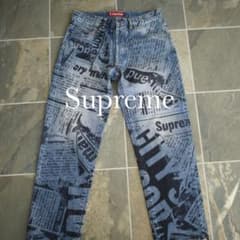 Supreme Regular Jean Newspaper デニム 30 総柄 - メルカリ