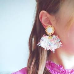 saop様専用♡ツイードピアス　トゥモローランド　ココディール　リリーブラウンのサムネイル