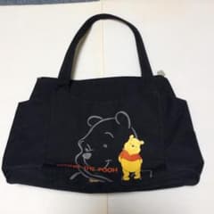 곰의 푸 씨 캔버스 가방 블랙