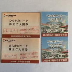 ひらかたパーク　入園券　フリーパス割引券のサムネイル