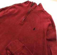 Polo by Ralph Lauren ハーフジップ スウェット レッド XL