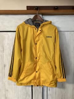 90s adidas イエロー ナイロンジャケット フード付きのサムネイル