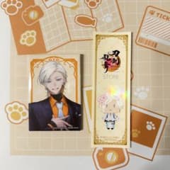 刀剣乱舞　雲次　祝装　スクエア缶バッジ　千社札風ステッカー　2点セットのサムネイル