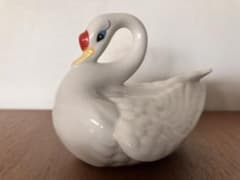 白鳥 スワン 磁器 置物 オブジェ インテリア 陶器 レトロ 中古 - メルカリ