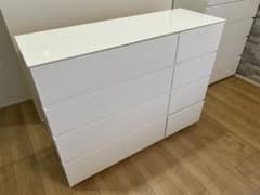 【美品】ニトリ　ホワイト ローチェスト　収納タンスのサムネイル