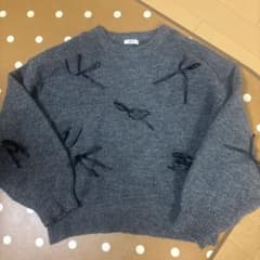 efforia リボン付き ニット グレーのサムネイル