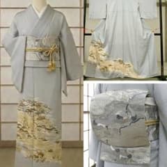 美品　正絹　色留袖　袋帯　五つ紋　薄紫　金彩　４点フルセット　入学式　結婚式　母 美品 正絹 色留袖 袋帯 五つ紋 薄紫 金彩 4点フルセット 入学式 結婚