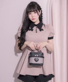 piumハートドットチュールバニティ ブラック×ピンク pium - メルカリ