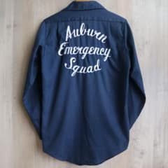 ヴィンテージ 70s Lee チェトパツイル ワークシャツ サガラ刺繍 紺色のサムネイル