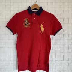 【美品】Polo Ralph Lauren ポロシャツ ビッグポニー S レッドのサムネイル