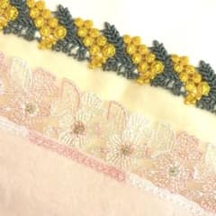 新品未使用】近沢レース タオルハンカチ ミモザ ＆ 桜便り ピンク