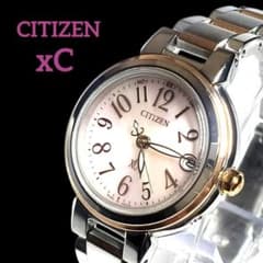 稼働☆美品☆箱・保証書】ピンク文字盤 CITIZEN xCクロスシー t10