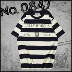 OKONKWOボーダースカルプリント コットン100%ヘビーウェイトTシャツS②