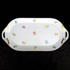 ヘレンド◆ミルフルール◆希少 大皿 プレート 楕円 オーバル トレイ 小花 ▽美品▽ヘレンド ミルフルール 小花散らし プレート サンドイッチ